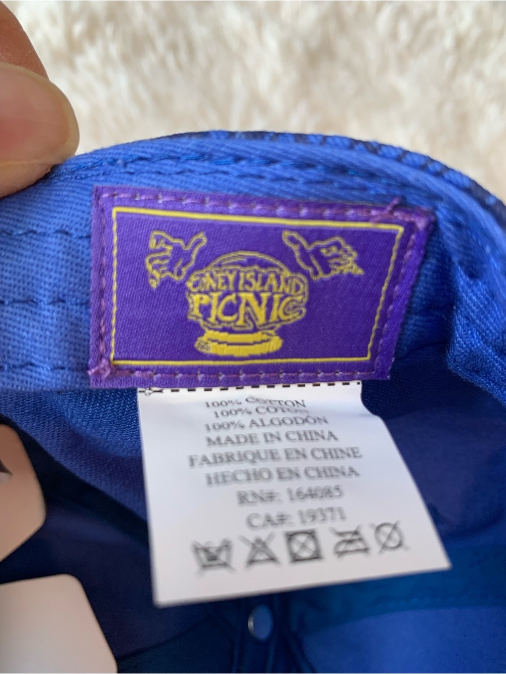 NWT- CONEY ISLAND PICNIC  unisex- Blue NY Patch Baseball Cap - - Picture 2 of 3